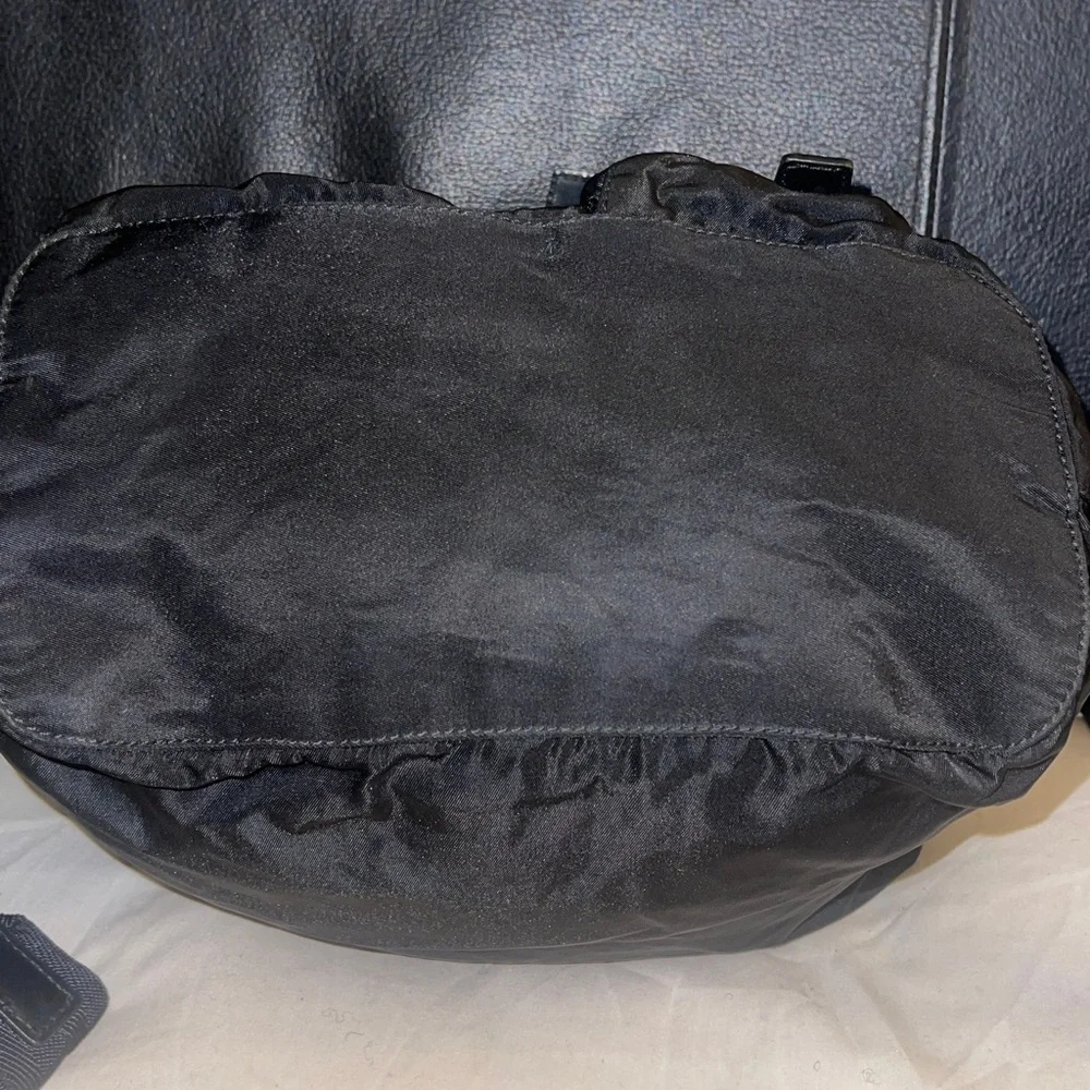 Black Vintage Prada Tessuto Nylon Backpack Unisex (Small Size) w/ AD COA